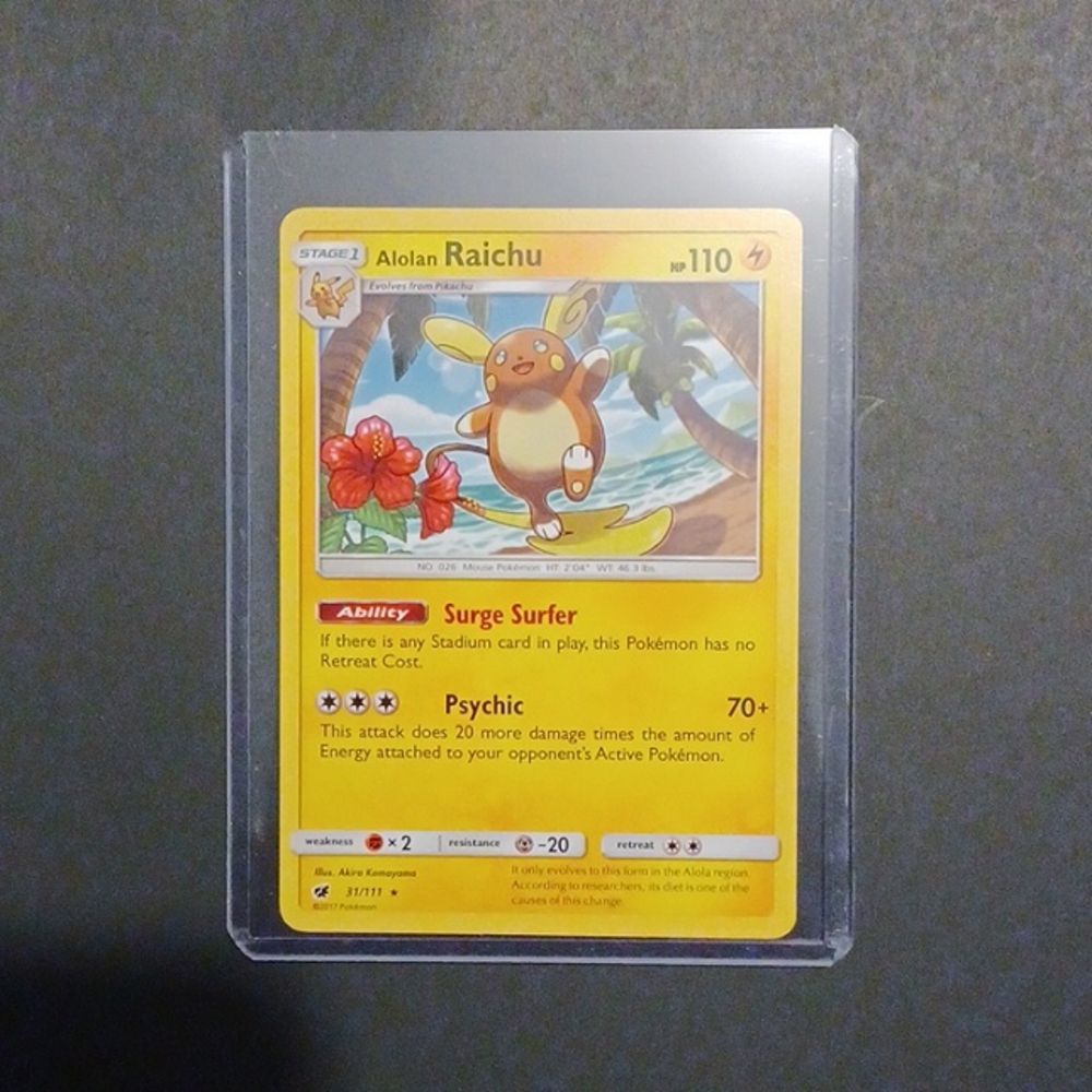 Crimson Invasion Alolan Raichu 2017 Card Number 31/111 *